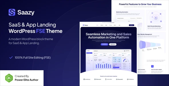 Saazy β SaaS & App Landing Page FSE WordPress Theme