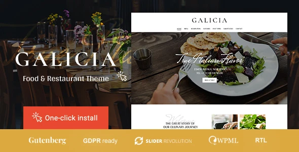 Galicia β Restaurant WordPress Theme