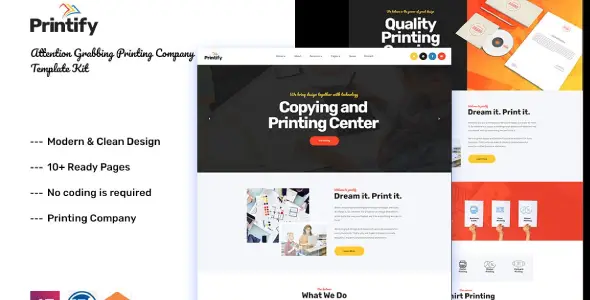 Printify β Printing Company Elementor Template Kit