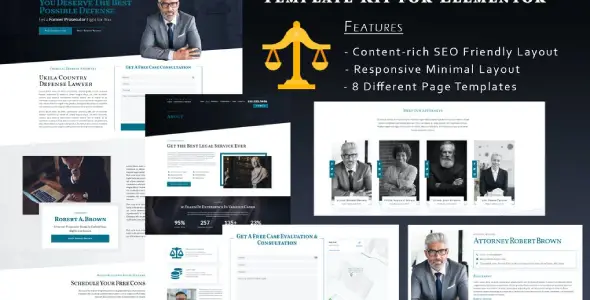 Ukila β Lawyer & Attorney Elementor Template Kit