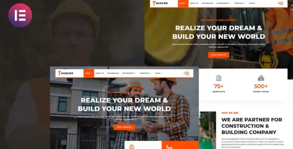Ngecor β Construction & Building Company Elementor Template Kit