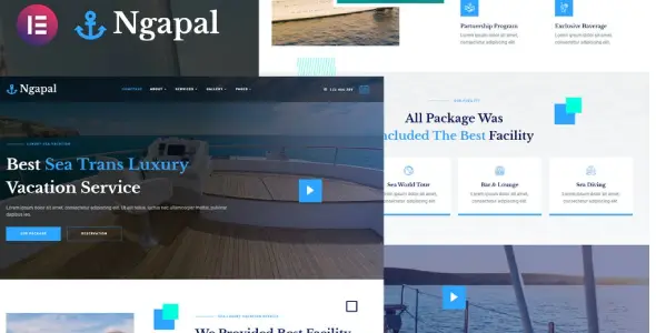 Ngapal β Sea Luxury Yatch Vacation Services Elementor Template Kit
