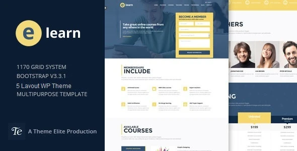 e-Learn β Onepage Bootstrap Education WordPress Theme