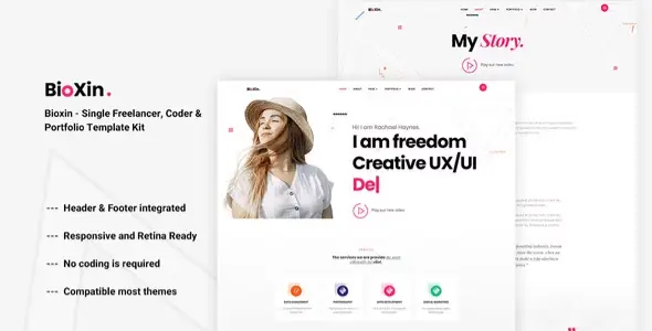 Bioxin β Single Freelancer CV & Portfolio Elementor Template Kit