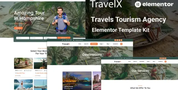 TravelX β Travels Tourism Agency Elementor Template Kit