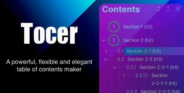 Tocer β table of contents maker WordPress plugin (formerly Fixed Toc)